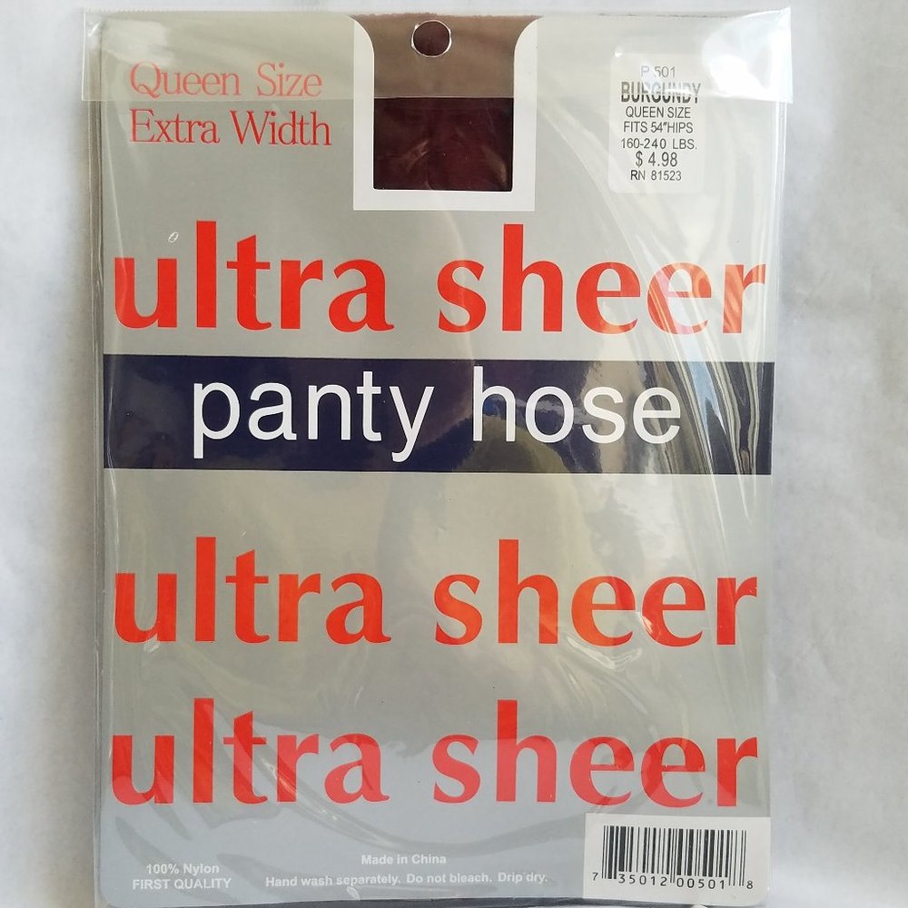 Burgundy Queen Plus size super sheer pantyhose